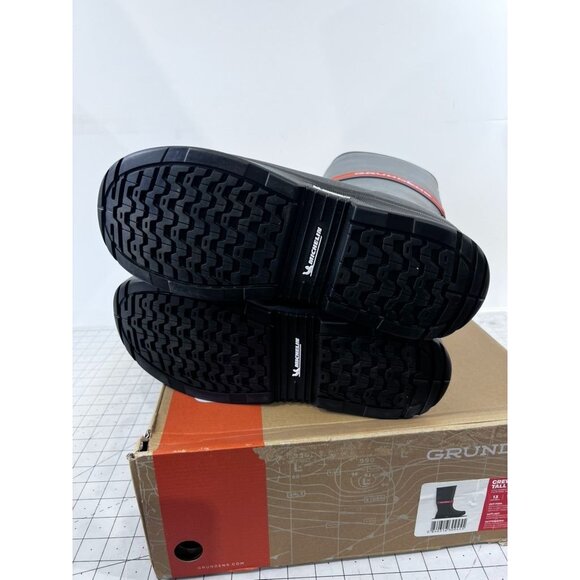 Grundéns Crewman Tall Rubber Boots Men's Sz. 13 Gray & Red Waterproof New - Picture 7 of 9